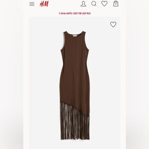 H&M brown fringe dress never worn